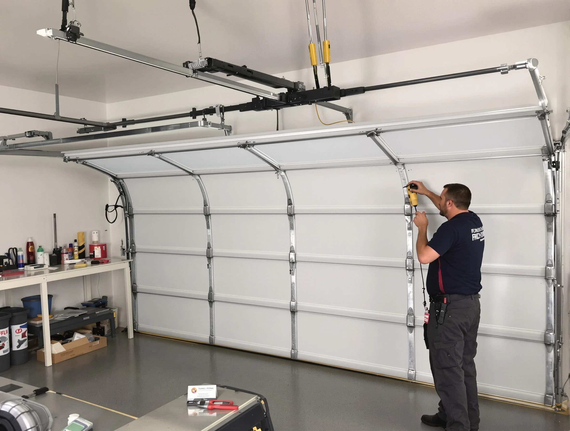 Jefferson Hills Garage Door Repair certified technician performing overhead door system repair in Jefferson Hills