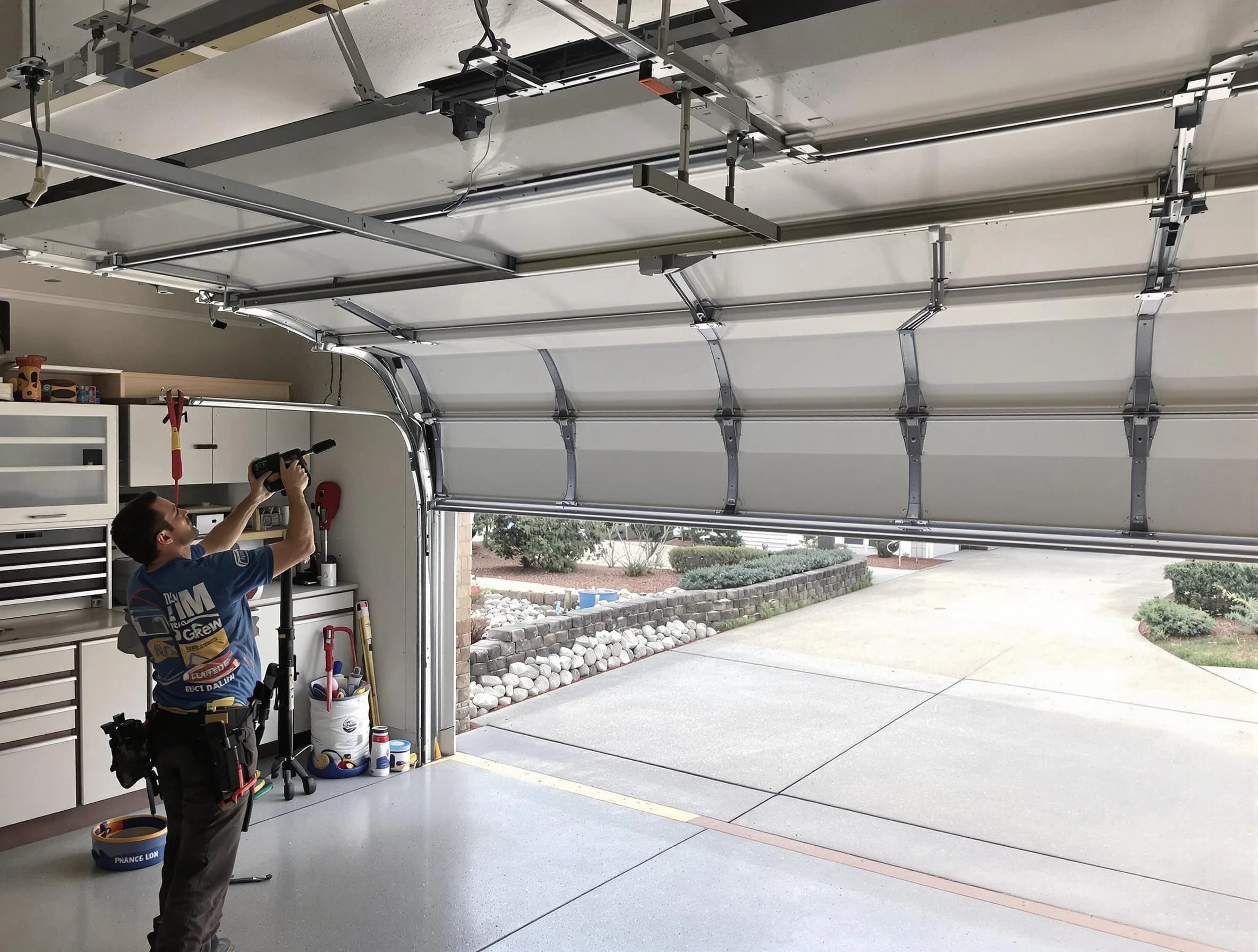 Garage door track repair service by Jefferson Hills Garage Door Repair in Jefferson Hills