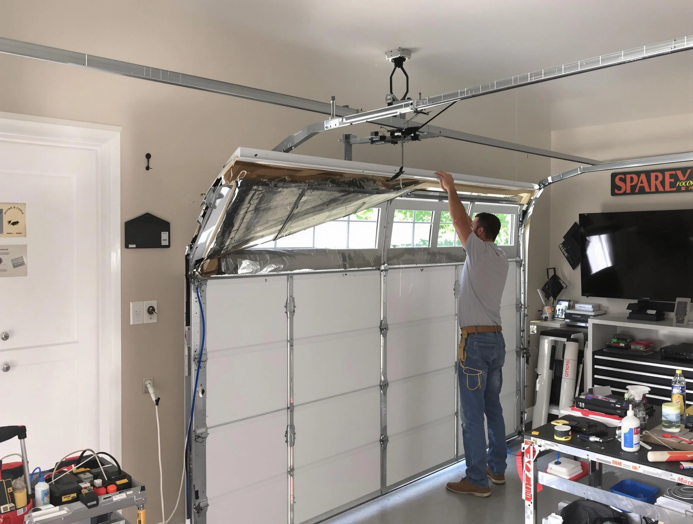 Garage door section replacement by Jefferson Hills Garage Door Repair in Jefferson Hills